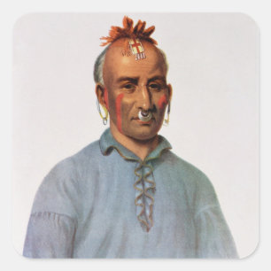 Adesivo Quadrado Kish-Kal-Wa, um chefe do Shawnee