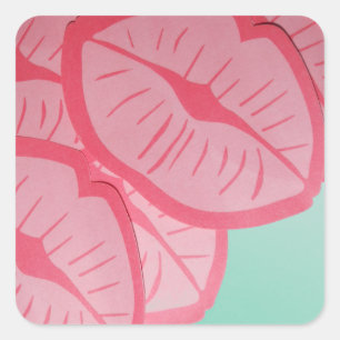 Adesivo Quadrado Kisses para Dia de os namorados