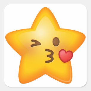 Adesivo Quadrado Kissy Star Emoji Stickers