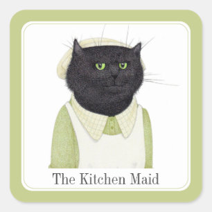 Adesivo Quadrado KITCHEN MAID CAT Pequenos Padrões Quadrados + Text