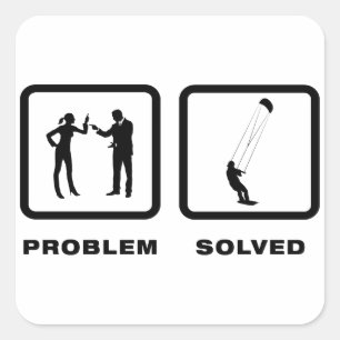 Adesivo Quadrado Kiteboarding