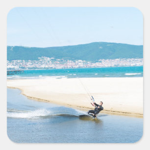 Adesivo Quadrado Kitesurfer