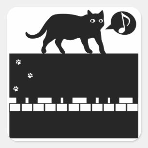 Adesivo Quadrado Kitten_Piano