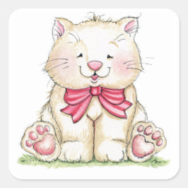 Adesivo Quadrado Kitten - Stickers