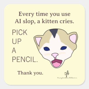 Adesivo Quadrado #KittensAgainstAISlop Eu