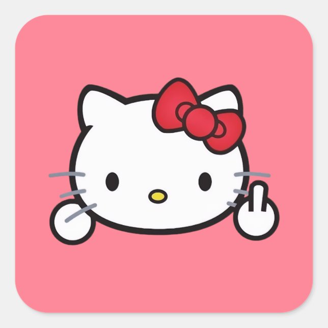 Adesivo Quadrado Kitty (Frente)