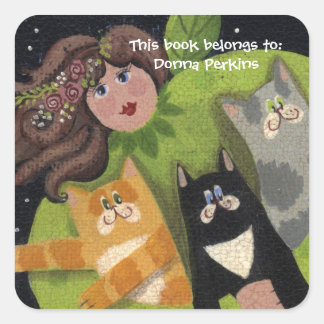 Adesivo Quadrado Kitty Cat Angel Sticker