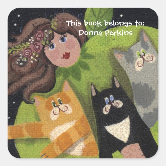 Adesivo Quadrado Kitty Cat Angel Sticker (Frente)