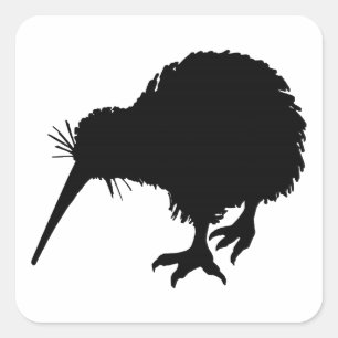 Adesivo Quadrado Kiwi Bird Silhouette