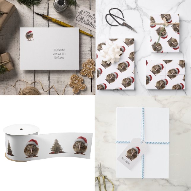 Adesivo Quadrado Kiwi de Natal bonito, personalizado (Criador carregado)