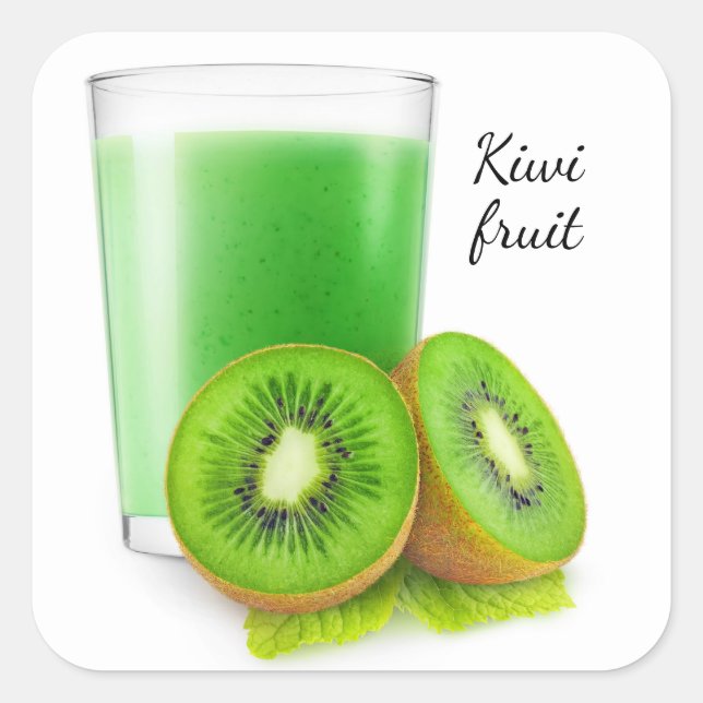 Adesivo Quadrado Kiwi smoothie (Frente)