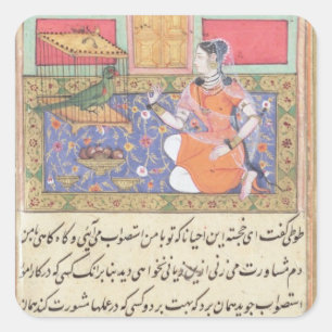 Adesivo Quadrado Kjujista, esposa do comerciante, falando a um