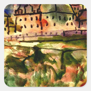 Adesivo Quadrado Klee - Casas perto da fossa Gravel