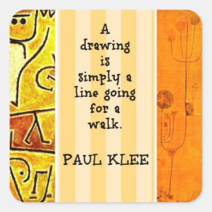 Adesivo Quadrado Klee - Obra de arte abstrata e citação,