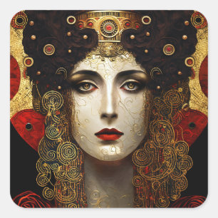 Adesivo Quadrado Klimt inspirou a deusa rainha