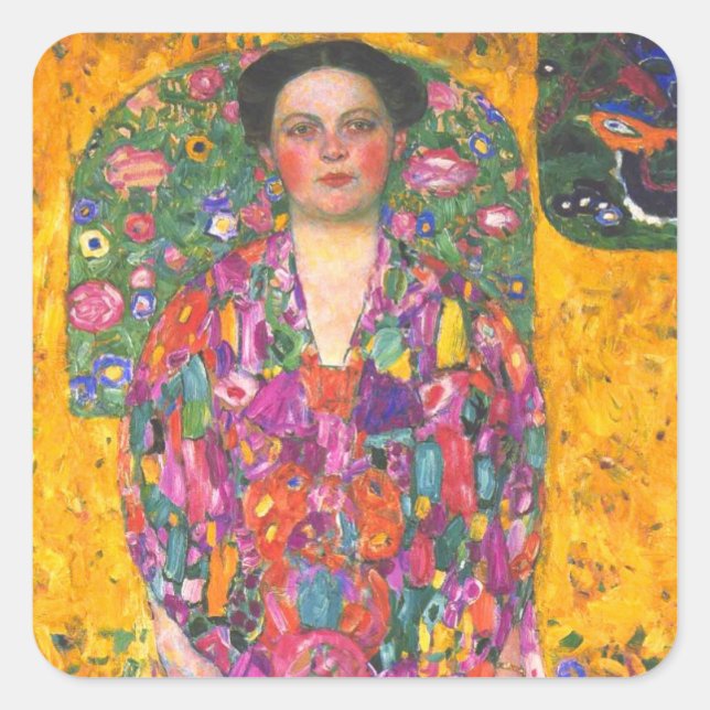 Adesivo Quadrado Klimt Retrato de Eugenia Primavesi (Frente)