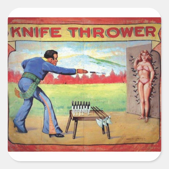 Adesivo Quadrado Knife Thrower (Frente)