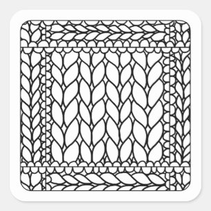 Adesivo Quadrado KNIT PURL - Pequenos Pentes Quadrados Brancos