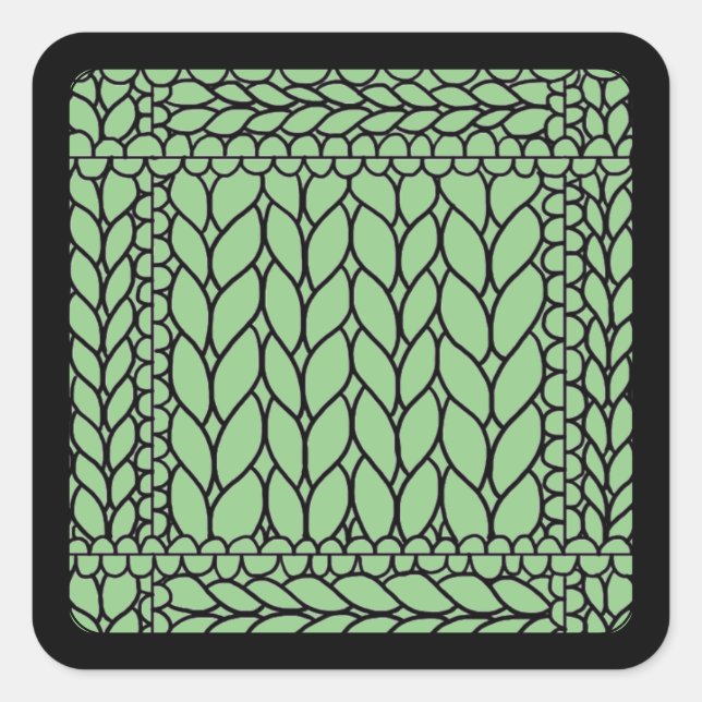Adesivo Quadrado KNIT PURL SAGE Pequenos Padrões Padrões II (Frente)