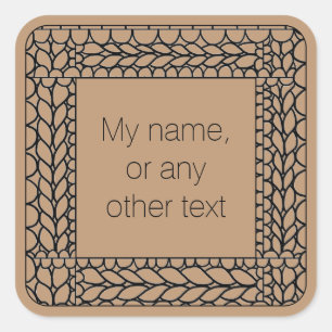 Adesivo Quadrado KNIT PURL TAN Large Square Stickers + Texto