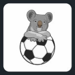 Adesivo Quadrado Koala at Soccer Sports<br><div class="desc">This design is the perfect gift for a birthday,  Christmas and other celebrations. It is suitable for women,  men and kids.</div>