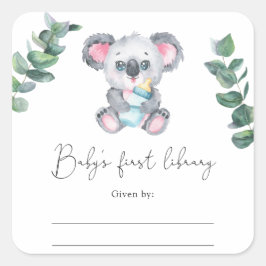 Adesivo Quadrado Koala Bear - Placa de Chá de fraldas