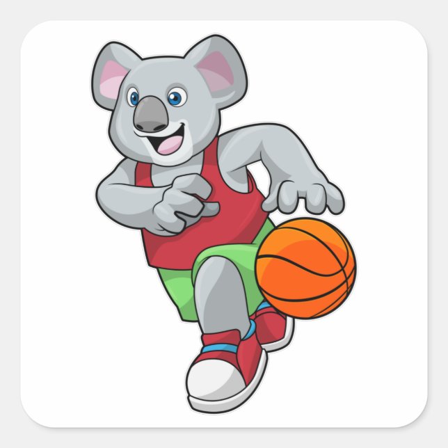 Adesivo Quadrado Koala no basquetebol (Frente)