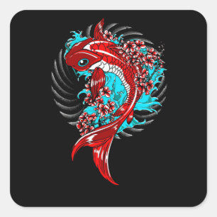 Adesivo Quadrado Koi Fish