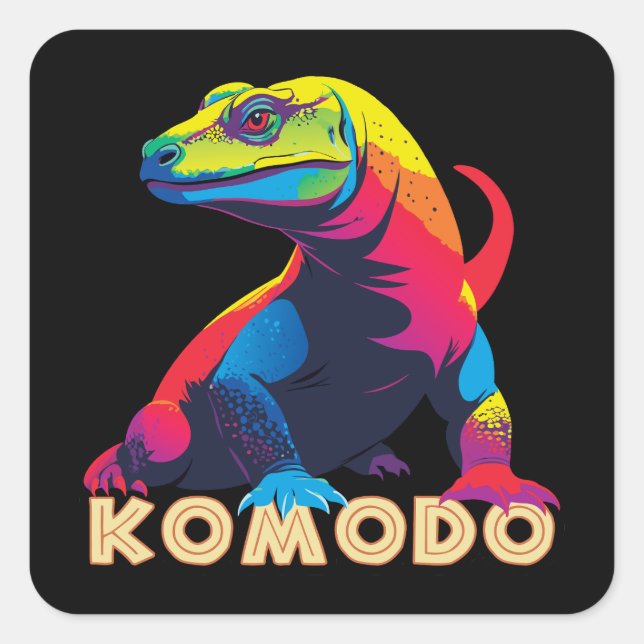 Adesivo Quadrado Komodo Dragon (Frente)