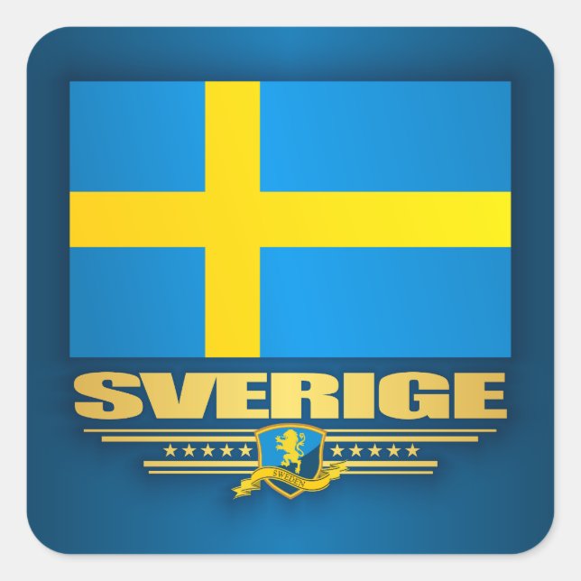 Adesivo Quadrado Konungariket Sverige (Frente)