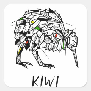 Adesivo Quadrado Koru Kiwi