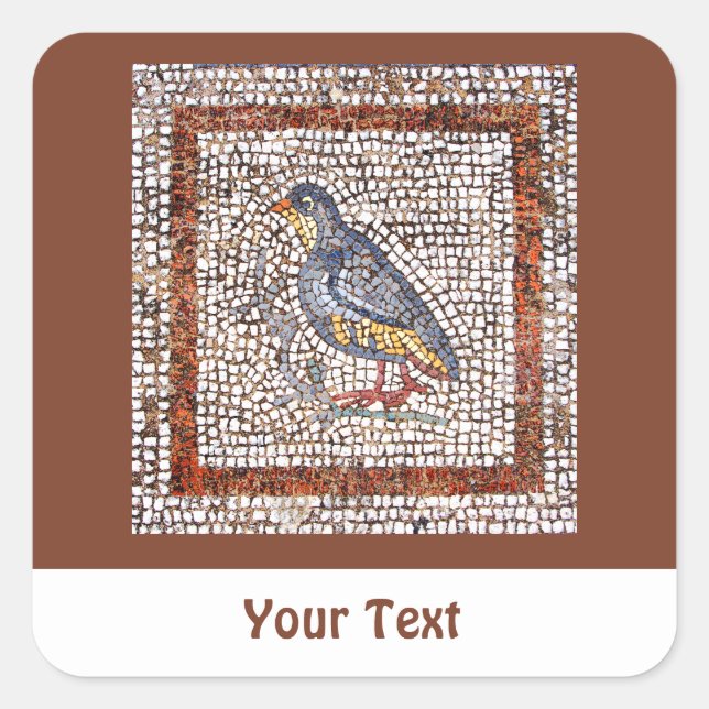 Adesivo Quadrado Kos Bird Mosaic Sheets de Stickers (Frente)