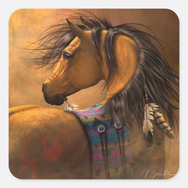 Adesivo Quadrado Kowa Dourado Stickers (Frente)