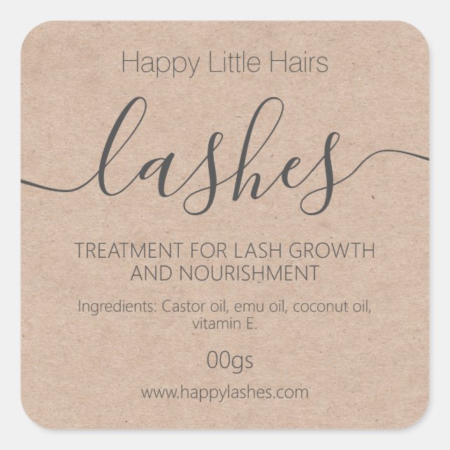 Adesivo Quadrado Kraft Eyelash Eyebrow Thickener Serum (Frente)