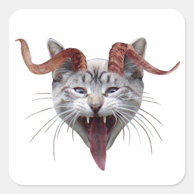 Adesivo Quadrado Krampus Cat Sticker (Frente)