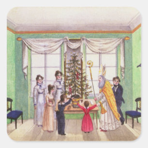 Adesivo Quadrado Krampus e Rua, Nicholas, do diário Carl