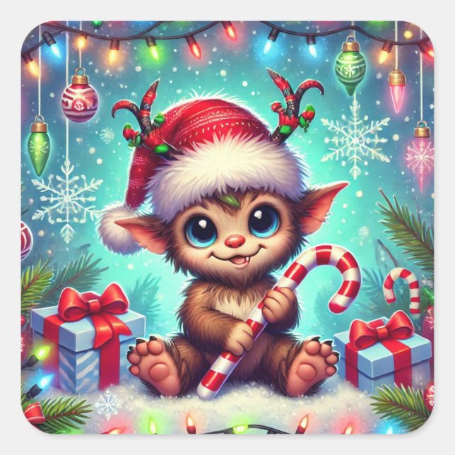 Adesivo Quadrado Krampus Sticker (Frente)