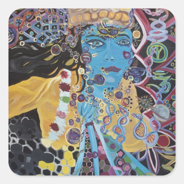Adesivo Quadrado Krishna Sticker- (Frente)
