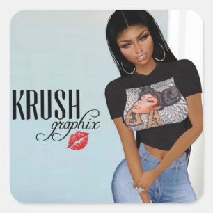 Adesivo Quadrado Krush Graphix, por Ahsek Novel Stickers 32