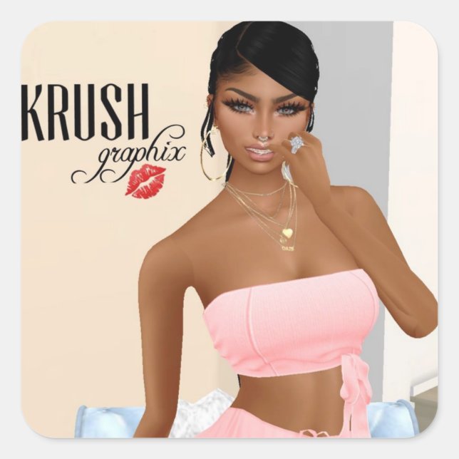 Adesivo Quadrado Krush Graphix, por Ahsek Novel Stickers 33 (Frente)
