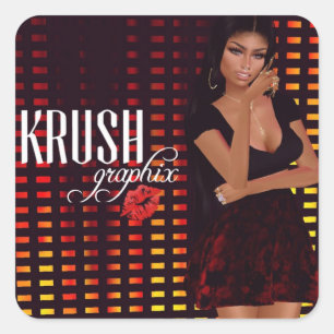 Adesivo Quadrado Krush Graphix, por Ahsek Novel Stickers 36