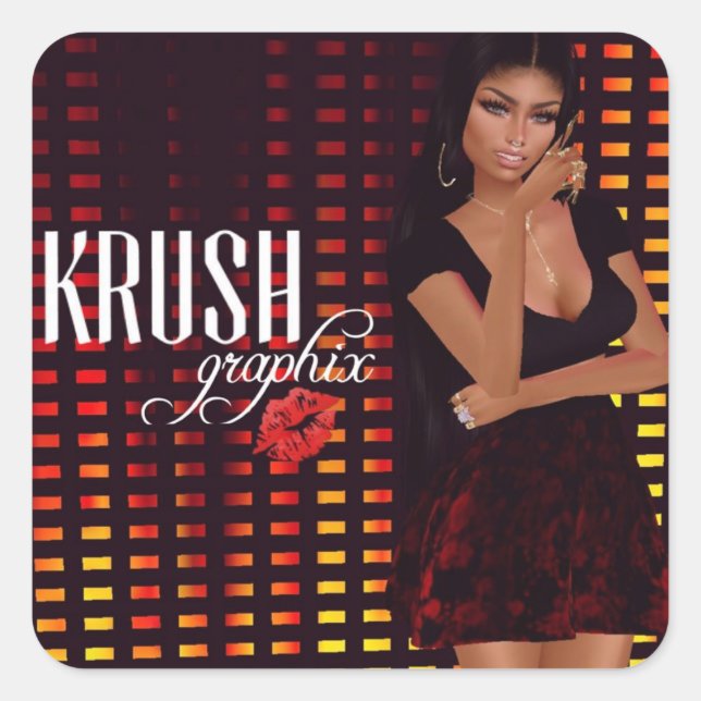 Adesivo Quadrado Krush Graphix, por Ahsek Novel Stickers 36 (Frente)