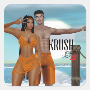 Adesivo Quadrado Krush Graphix, por Ahsek Novel Stickers 63