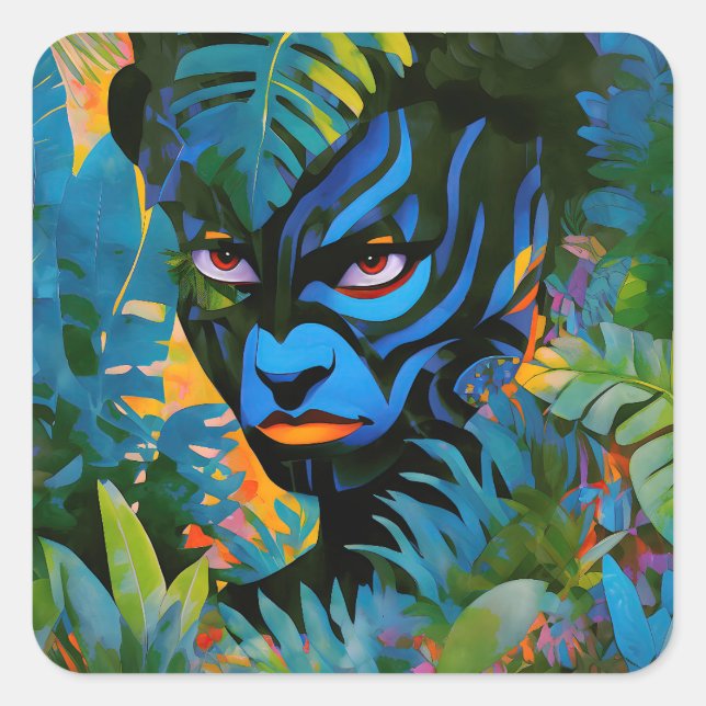 Adesivo Quadrado "Kuiráya" - Folha Pintada - Mulheres Na Amazônia (Frente)