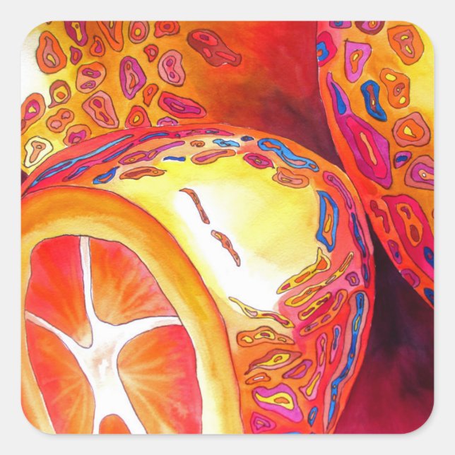 Adesivo Quadrado Kumquats orange fruta (Frente)