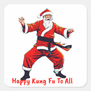 Adesivo Quadrado Kung Fu Fighting Papais noeis