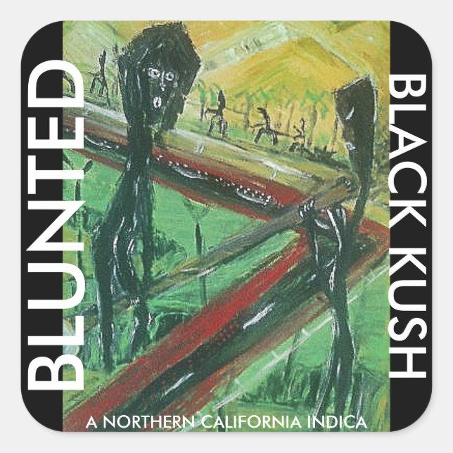 ADESIVO QUADRADO KUSH PRETO (Frente)