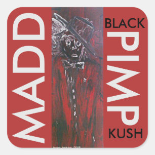 ADESIVO QUADRADO KUSH PRETO DO PIMP MADD