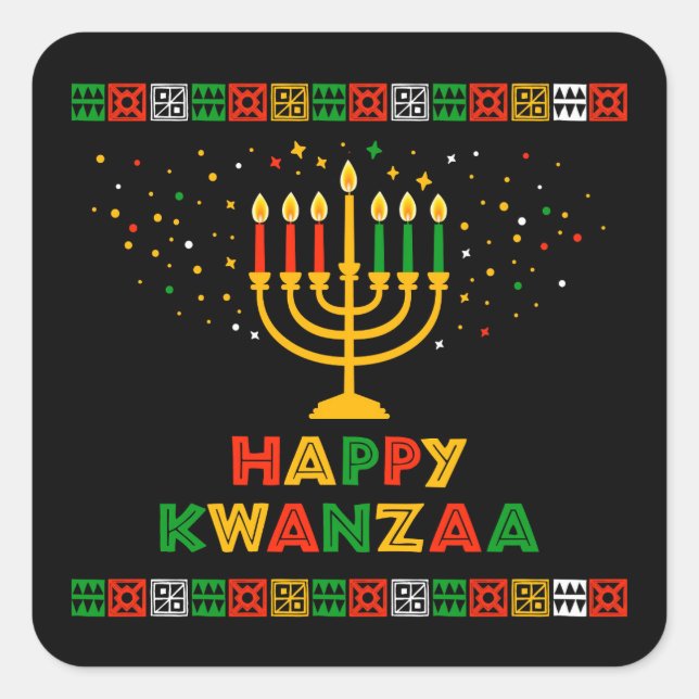 Adesivo Quadrado Kwanzaa (Frente)