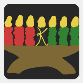 Adesivo Quadrado Kwanzaa Candle Design